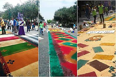 Guatemala repite colorida alfombra ms grande de Semana Santa
