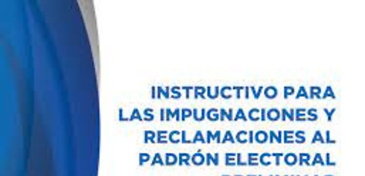Ya está en la Web del Tribunal Electoral el Instructivo del Padrón Electoral Preliminar